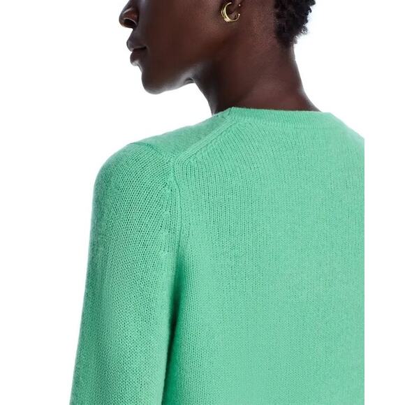 C by Bloomingdale's Women Fern Green Cashmere Knit Crewneck Sweater Size M - Picture 6 of 6